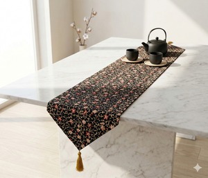 Beautifully Crafted Luxury Floral Modern Embroidered Washable Customizable Table Runner 100% Rayon Eco-Friendly Durable Shri Ram - Product Image 4