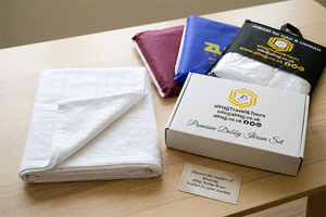 Ensemble de serviettes en coton léger de qualité supérieure pour hommes Pak Ahram Ihram, séchage rapide, haute absorption, pour le Hajj, l'Omra et les voyages, automne/printemps - Product Image 6