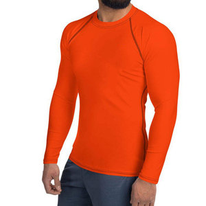 Haut de compression athlétique à manches longues orange pour homme, séchage rapide, pour adultes - Product Image 4