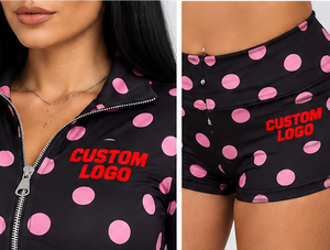 Ensemble 2 pièces personnalisable avec logo pour femme : veste courte et short assorti, style streetwear, collection 2026 - Product Image 4