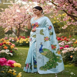 Collection Premium de Sarees-Blouses en Soie Magnifiquement Conçus avec des Broderies et des Impressions Numériques - Fabricant de Mode Féminine - Product Image 1