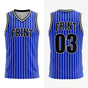 Maillot de basket-ball rayé à col en V sans manches, anti-humidité, unisexe, pour adulte, impression par sublimation, nom et numéro d'équipe personnalisés, Miami - Product Image 1