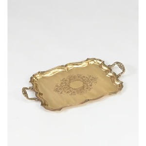 Artisan Crafted Metal <b>Tray</b> With Textured Border And Bright Surface Ideal For Showrooms And Boutique Displays - Product Image 4