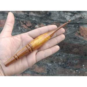 Handmade Crochet <b>Tool</b> with <b>Smooth</b> Polished Finish Wood and Resin for Needlework - Product Image 4