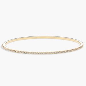 Stackable Pavé Diamond <b>Bangle</b> in White Gold - Product Image 1