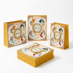 Sac cadeau de luxe en papier <span class=keywords><strong>blanc</strong></span> avec motifs calligraphiques en relief, réutilisable pour les cadeaux d'entreprise, les événements festifs, l'hôtellerie et l'utilisation en supermarché - Product Image 3