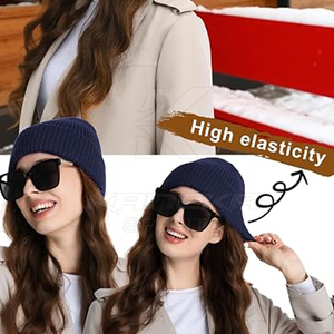 Gorros de Punto Ligeros para Uso Diario, Tejido Cómodo de Alta Calidad, 100% Acrílico, Unisex, para Actividades Invernales - Product Image 2