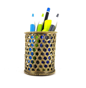New Arrival Brass Pen Holder Organizer <b>Tabletop</b> Accessory Desktop Pen Pencil <b>Storage</b> and Organizer Home Desk - Product Image 3