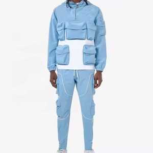 Custom Color Block Breathable Lightweight Winter Tracksuit Waterproof Techwear Windbreaker Hooded Unisex Regular Fit Streetwear - Product Image 1