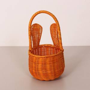 Cesta de ratán tejida a mano con forma de conejo de Pascua, cestas naturales más vendidas, accesorio para almacenamiento infantil - Product Image 2