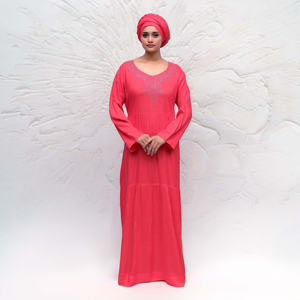 Robe longue modeste en rayonne ornée de diamants, style islamique arabe de Dubaï, Abaya Kaftan élégante pour femme, tenue de prière longue, Eid ODM - Product Image 3