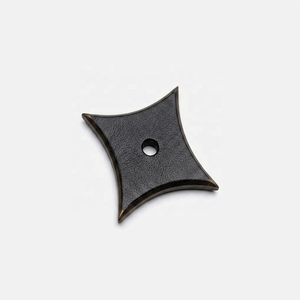Excellente plaque arrière en laiton satiné, poignée de meuble en forme d'étoile à 4 branches, design incurvé, durable, pour tiroir, commode, usage domestique ou de bureau - Product Image 4
