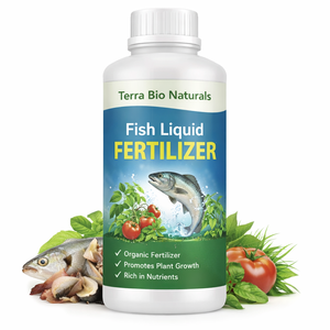 Engrais liquide organique premium à base de poisson, formule inodore, pour jardins potagers et application par pulvérisation foliaire, vente en gros - Product Image 1