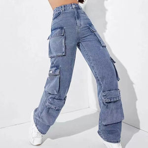 Custom American Retro Denim <b>Jeans</b> <b>for</b> <b>Women</b> <b>Baggy</b> Loose Straight Leg Wide Leg Vintage Pants Wholesale - Product Image 1