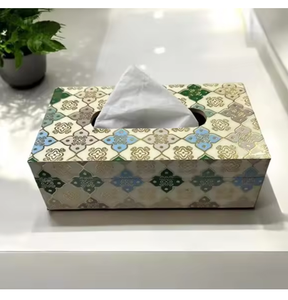 Caja de pañuelos de madera con estampado de esmalte color marrón, caja de pañuelos de madera personalizada para mesa, cajas de pañuelos para restaurante - Product Image 4