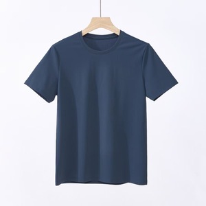 เสื้อยืดกีฬาแขนสั้นผ้าคอตตอน 100% คุณภาพสูง ระบายอากาศได้ดี พิมพ์ลายแบบรีดร้อน สำหรับผู้ชาย สีทอง  แบบถักทอ - Product Image 3