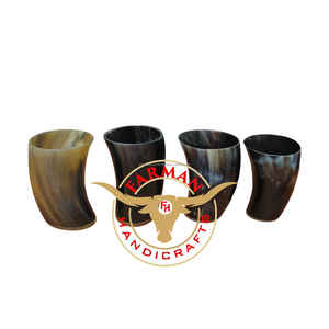 แก้วน้ำวัสดุเขาสัตว์ขนาดเล็กขอบทองเหลือง งานแฮนด์เมด สำหรับแคมป์ปิ้ง เป็นมิตรกับสิ่งแวดล้อม ทนความร้อน บรรจุกล่อง - Product Image 6