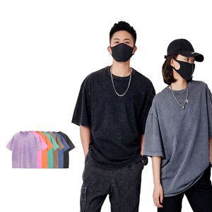 Camisetas Vintage Personalizadas al por Mayor, Lisas, de 230 g/m², con Lavado Ácido, Camisetas Extra Grandes, Camisetas de Algodón Grueso con Lavado Ácido para Hombre y Mujer - Product Image 4