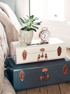 Pastel Iron <b>Storage</b> <b>Trunk</b> Set Heavy Duty Metal Keepsake <b>Box</b> Decorative Trousseau Chest Organizer for Home Bedroom Decor - Product Image 4