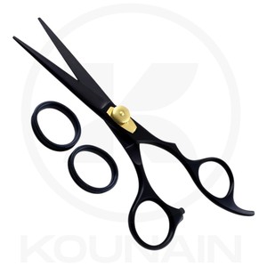 Ciseaux de barbier professionnels japonais en acier inoxydable 420, droitiers, à pointe arrondie, manche moyen, non pliables, pour cheveux - Product Image 2