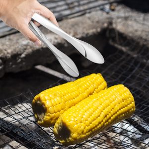 Pinces à glace en acier inoxydable, ensemble de 2 outils de préhension en métal argenté pour barbecue et cuisine - Product Image 6