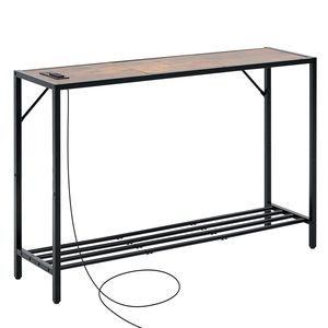 41.7\" Narrow Console <b>Table</b> with Power Outlets 2-Tier Long Entryway Metal Frame <b>Sofa</b> <b>Table</b> Behind Couch <b>Table</b> - Product Image 1
