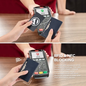 TVW103 ODM/OEM Men's Pocket Money Cover Ultra Thin Bifold Leather Credit Business ID Wallet Luxury <b>Card</b> <b>Holder</b> - Product Image 4