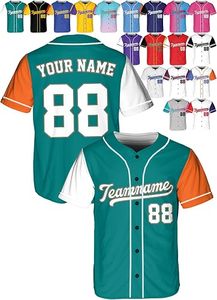 Camisetas de Béisbol Personalizadas para Hombres, Mujeres, Niños y Niñas - Agrega Tu Nombre, Número y Logotipo - Product Image 1