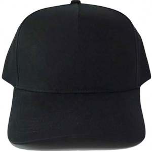 Gorra de Béisbol Deportiva para Hombre, Diseño Personalizado, 5 Paneles, Estilo A-Frame, Bordado Plano, Negra, con Espacio para Logotipo, Venta al Por Mayor - Product Image 2