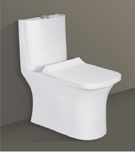 Inodoro de una pieza MATIZ-5009 para sanitarios, con descarga por arrastre, moderno, para villas, baños escolares, hoteles, con sifón en P alargado - Product Image 1