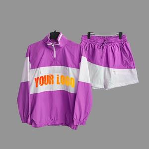 Conjunto Deportivo de 2 Piezas Personalizado, Chaqueta Cortavientos Tejida de Otoño con Cierre, Chándal Urbano de Poliéster/Algodón para Hombre, OEM - Product Image 4