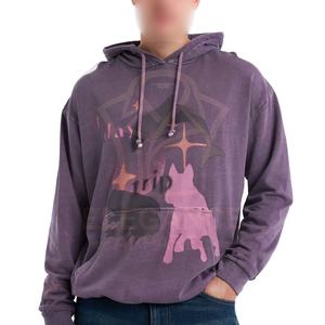 OEM/ODM hommes sweats à capuche mode décontracté sweats à capuche conception personnalisée imprimé acide lavage pull à capuche pour la vente en gros - Product Image 1