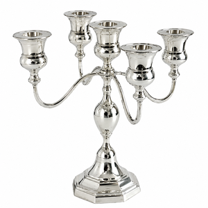 Vintage Style 5-Lite Gold <b>Brass</b> Finish Metal Candle Stand <b>Candlestick</b> <b>Holder</b> for Home and Wedding Table Centerpieces Low Price - Product Image 4