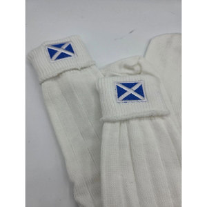 Scottish Highland Kilt Hose <b>Socks</b> - Embroidered Saltire Flag Custom <b>Wool</b> Blend Traditional Piper <b>Socks</b> Wholesale Highland Wear - Product Image 2