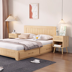 Mesitas de Noche DreamCraft de 2 Piezas de Ratán Vietnamita con 1 Cajón de Almacenamiento, Muebles de Dormitorio Elegantes Tejidos, Hechos en Vietnam - Product Image 4