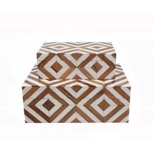 Boîte de rangement en MDF avec incrustation en résine, très vendue, boîte de rangement décorative avec incrustation en résine, boîte à bijoux en résine à très bon prix - Product Image 5