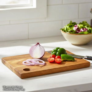 Planche à découper rectangulaire en bois pour la cuisine, surface antidérapante et antibactérienne, planche à découper pour fruits et légumes - Product Image 2