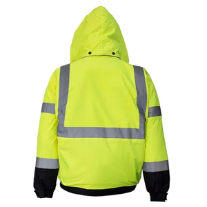 Lightweight Waterproof Reflective Workwear Gear Hi Vis Reflective Fluorescent Neon Yellow Safety <b>Jacket</b> <b>Worker</b> Uniform Supplier - Product Image 3