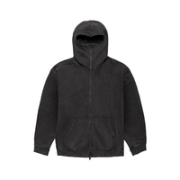 Sweat à capuche zippé intégral en molleton 100 % coton pour homme |   Terry vintage à épaules tombantes |   Sérigraphie, broderie, OEM