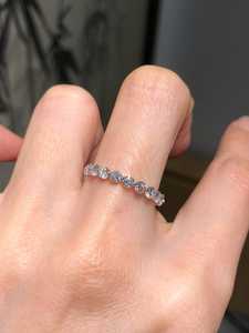 East West Moissanite Round Cut Full <b>Eternity</b> Band <b>Ring</b> For Unisex Original 925 <b>Silver</b> Fine Wedding Birthday Party Gift For Her - Product Image 1