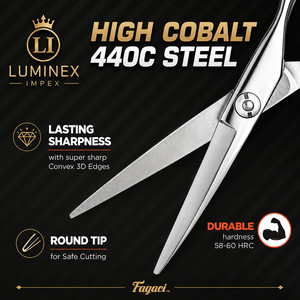 NYBL-55 5.5inch Straight <b>Left</b>-<b>handed</b> <b>Scissors</b> JAPAN 440C Sharp 58-59HRC Hardness Stainless Steel Handle Barber Shears Hair 28 - Product Image 4