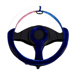 Housse de volant de voiture en velours 37-39 cm Rose Rouge Bleu Blanc Noir - Product Image 1