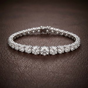 จิม่ามีสไตล์น่ารัก10K/14K/18K สร้อยข้อมือสีขาวชุบทอง cecily ทรงกลมสำหรับผู้หญิงได้รับการรับรองจากห้องปฏิบัติการ - Product Image 2