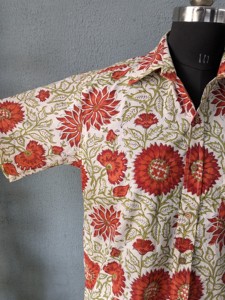 Men's <b>Short</b> <b>Sleeve</b> Floral Print Cotton Casual Shirt Turn-down Collar Breathable Summer Wear - Product Image 5