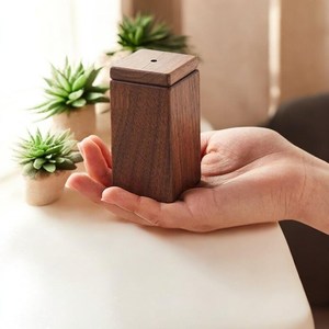 <b>Walnut</b> Wood Toothpick Dispenser – Automatic Push Toothpick Case for Home & Restaurant <b>Table</b> - Product Image 3