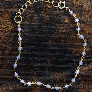 Delicada pulsera de amatista en bruto con cadena de oro de 14 quilates y plata de ley 925, joyería fina con piedras preciosas, regalo para mujer - Product Image 2
