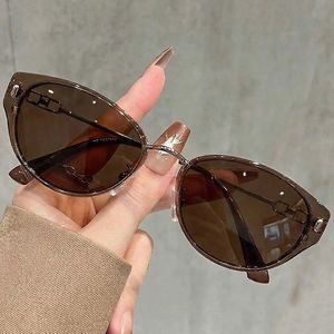 Manufacturer Direct Supply High-End Anti-UV Cat-Eye <b>Sunglasses</b> for Women New Style Brown Color for Driving Wholesale - Product Image 2