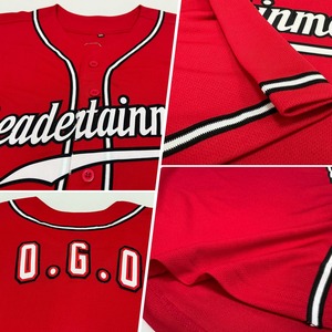 Anti-Bacterial Top Quality OMMiZ men Custom Red White-Black Authentic <b>Baseball</b> Jersey - Product Image 6