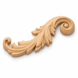 Customized Solid Wood Floral Carving Onlays Sculpture Kitchen Furniture <b>Cabinet</b> Decoration Wood Applique Home Furniture - Product Image 1