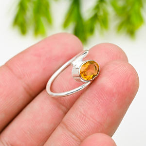 แหวนพลอยเงินแท้ 925 สีเหลืองสำหรับงานปาร์ตี้ - Product Image 2